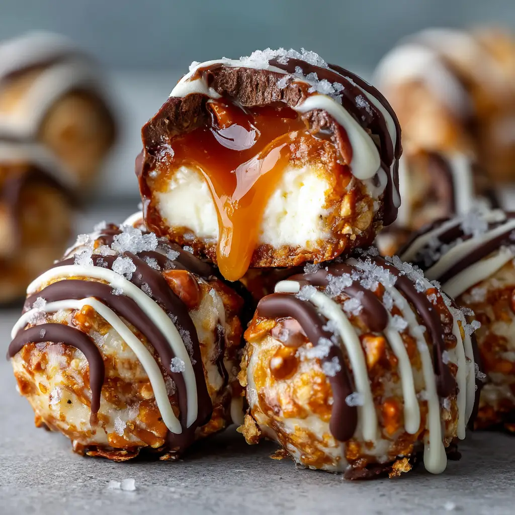 Salted Caramel Pretzel Cheesecake Balls: No-Bake Dessert