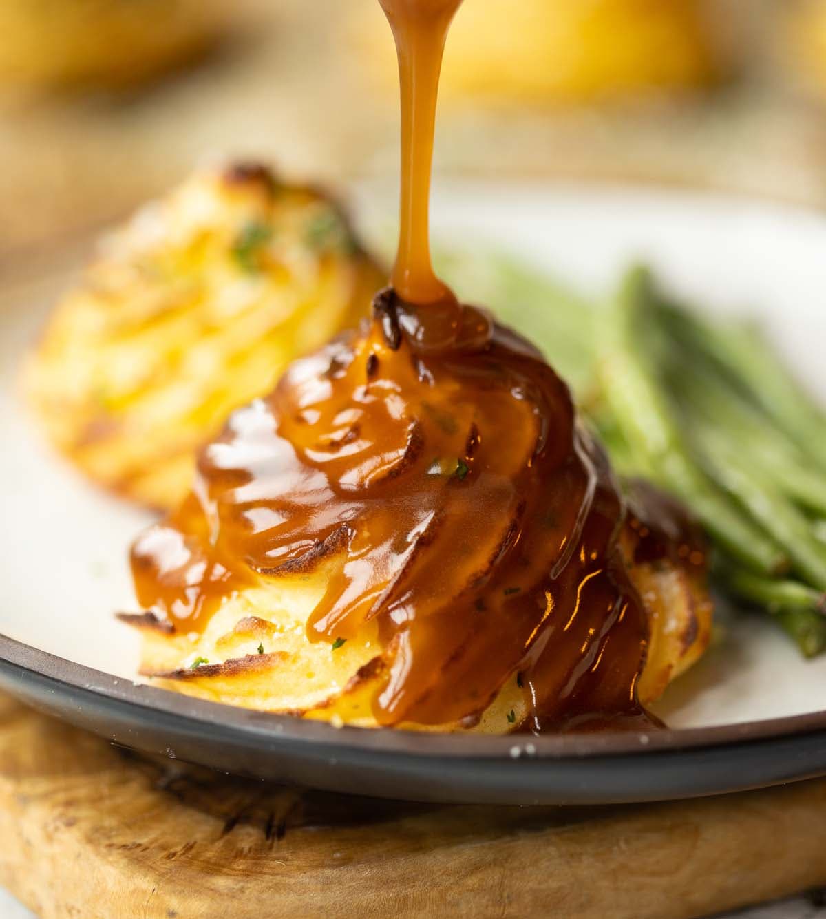 Garlic Parmesan Duchess Potatoes with Roasted Garlic