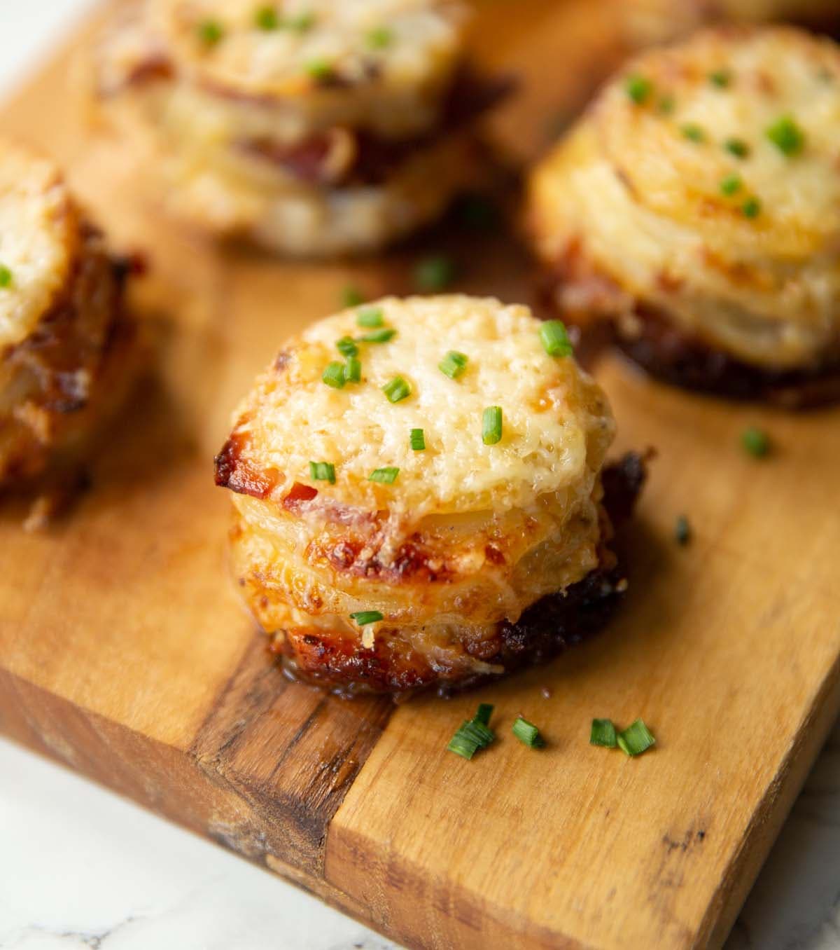 Cheesy Bacon Potato Stacks with Gruyere