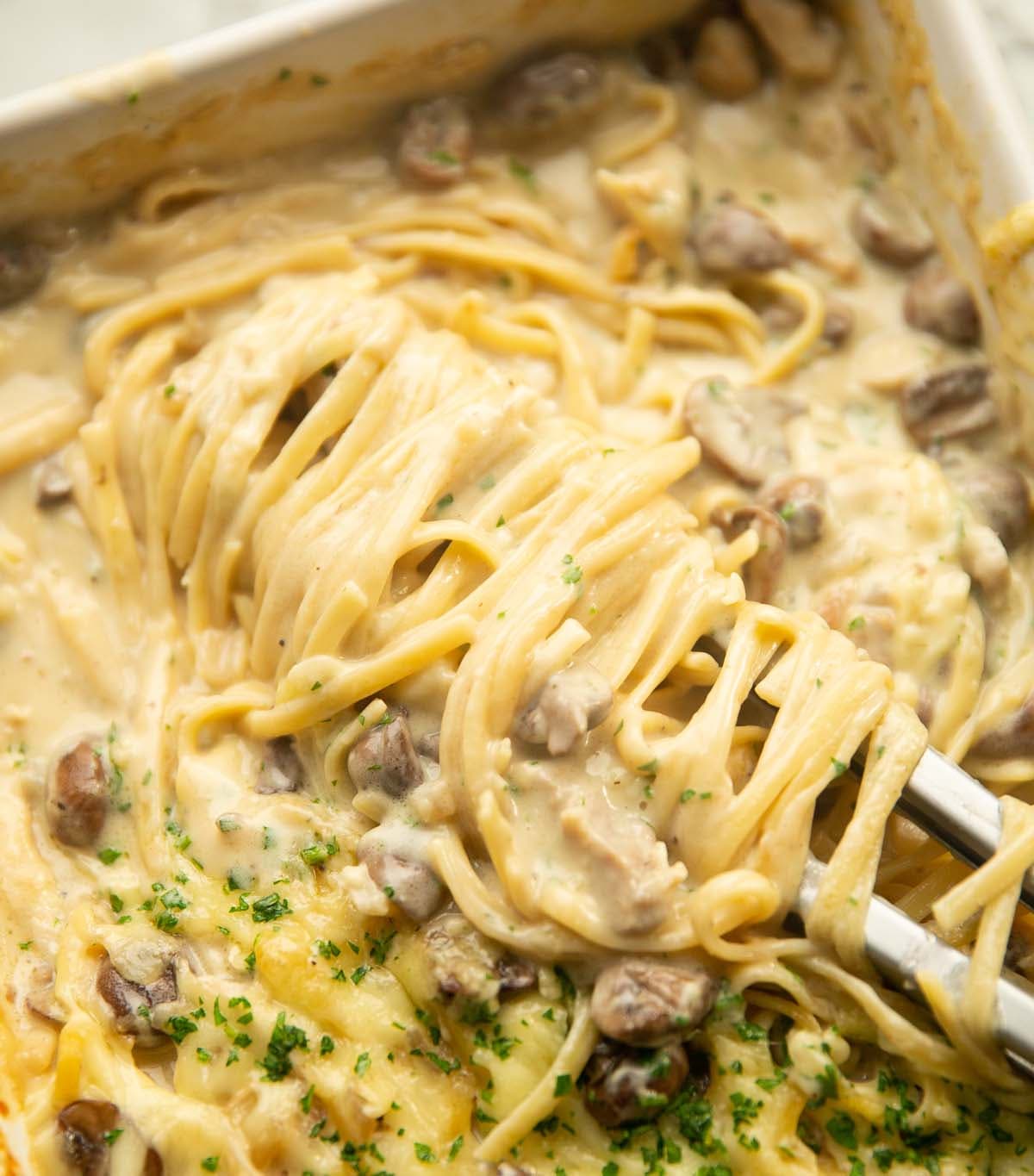 Chicken Tetrazzini with Gouda and Mushrooms