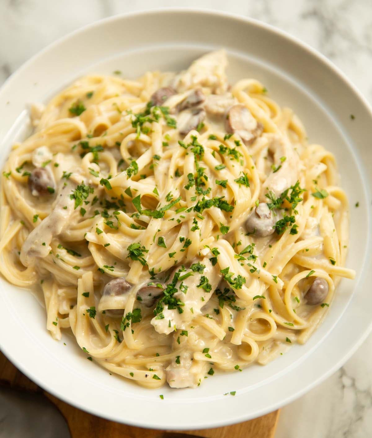 Chicken Tetrazzini with Gouda and Mushrooms